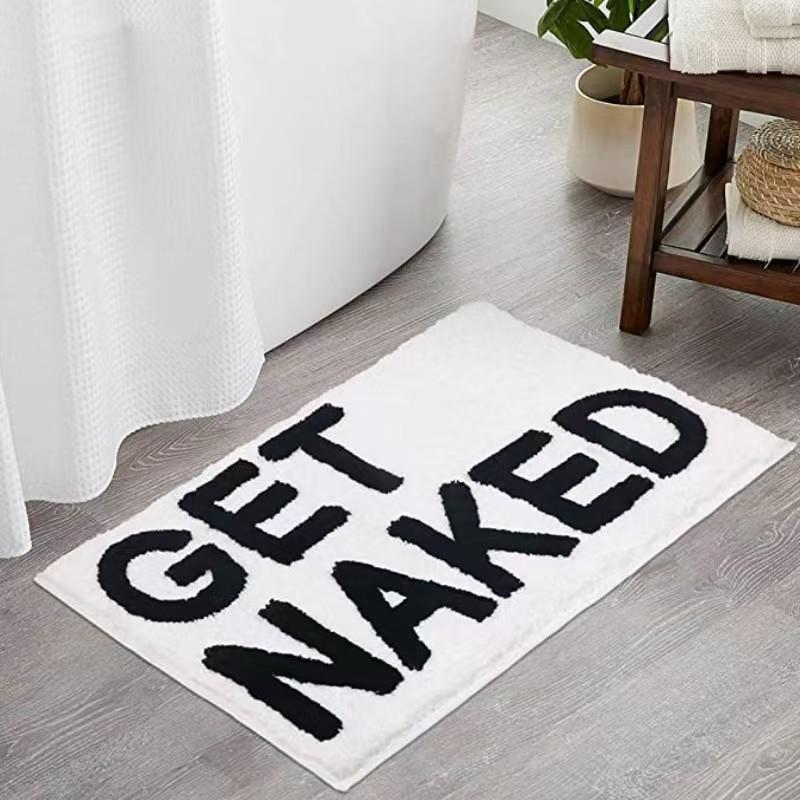 Creative text imitation cashmere series floor mats bathroom absorbent feet 80*50
