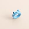 Trend Funny Colorful Contrast Chick Girls Korean Resin Ring Acrylic Frog Finger Rings Fashion Jewelry