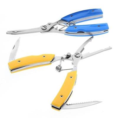 Fishing Tackle Hook Remover Braided Line Cutter Split Ring Tool & Coiled Lanyard - Surf Fishing Plier Multifunctional Scissor