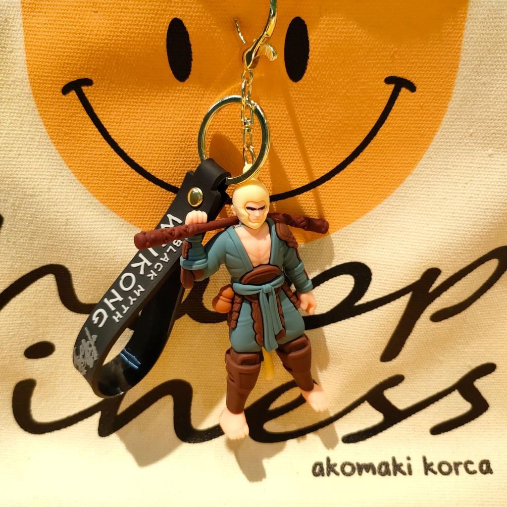 Myth Unique Black Sun Wukong Keyring Cartoon Pvc Doll For Memorable Gift Occasions