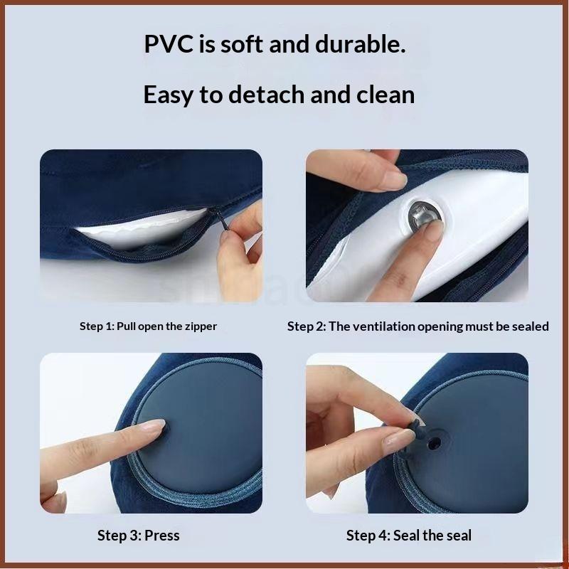 U-Shaped Comfortable Self-Inflating Air Pillow Neck Support Inflatable Airplane Travel Neck Pillow Inflatable Sleeping Pillow