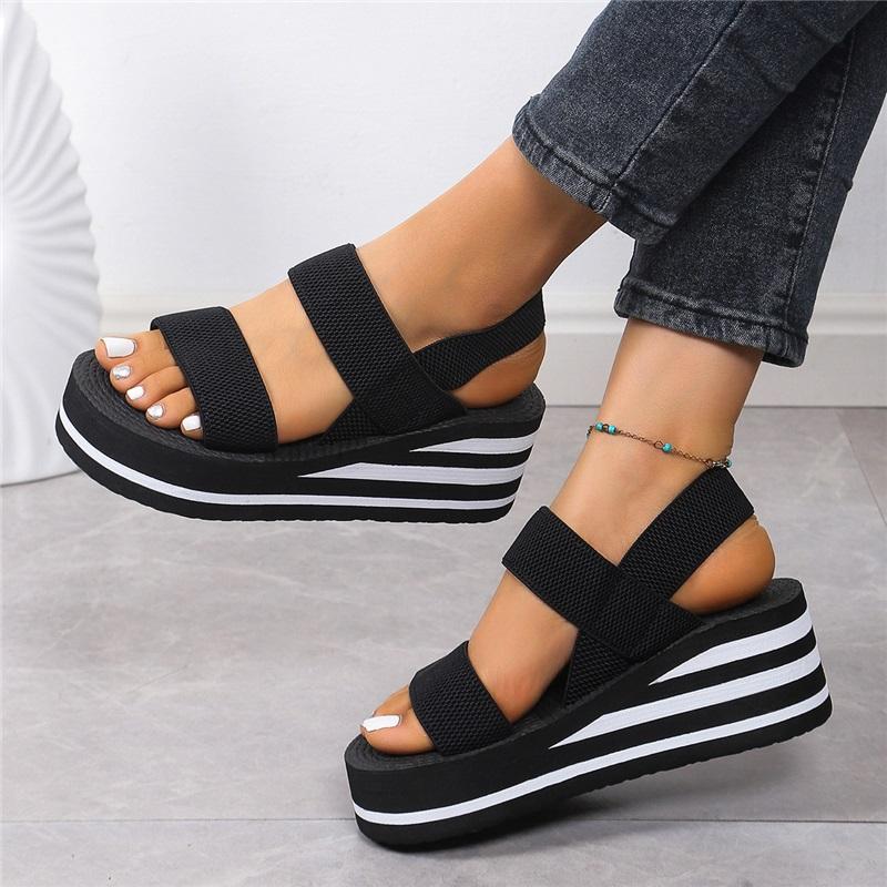 Summer Women's Sandals And Slippers, New Style Outer Wear, Small Increased Wedge-heeled Thick-soled Slippers