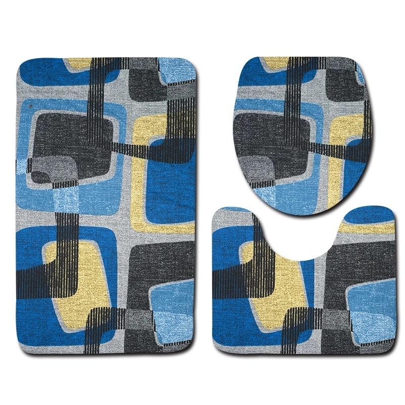 Toilet Floor Mat Three-Piece Bathroom 3-Piece Carpet Doormat Mat