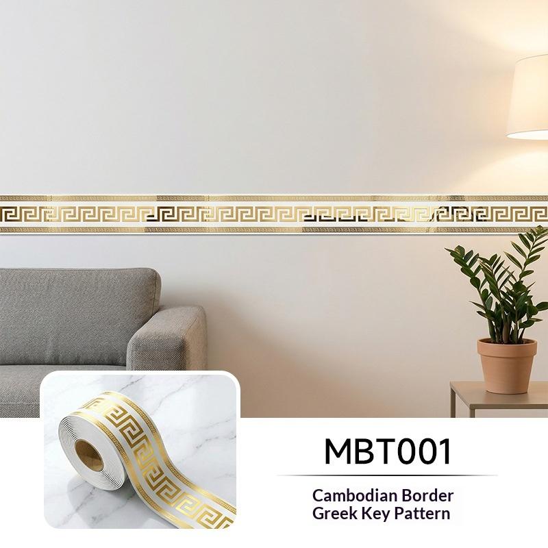 Wall Border Sticker Waterproof PET Baseboard Decal Farmhouse Wallpaper Design for Dining Room Pantry Wall Decoration