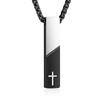 Dletay Memorial Pendant, Rectangular Ashes Pendant with Cross, Keepsake Necklace with Removable Urn, Stainless Steel, for Men and Women,