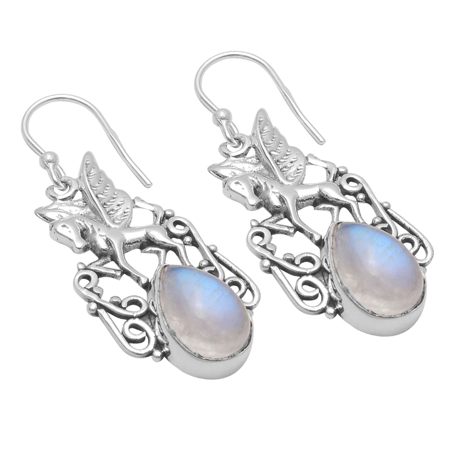 

Серьги с радужным лунным камнем, твердые серьги из стерлингового серебра 925 пробы, серьги ручной работы, ювелирные изделия, подарок для женщин и девочек, E-2482