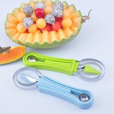 3-in-1 Edelstahl Obst Baller Set Melone Carving Werkzeuge Obst Schäler Cutter Samen