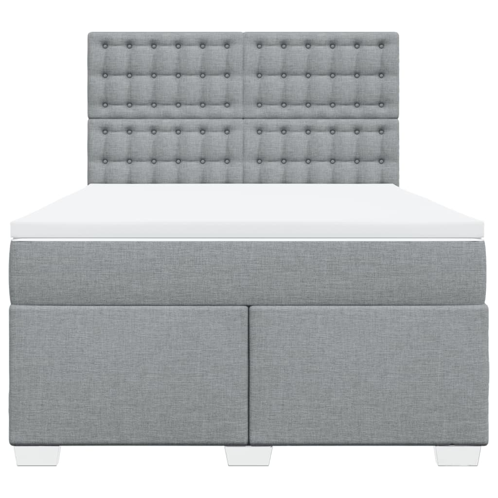 Vidaxl Cama Continental con Colchón, Gris Claro, Tela 160X200 Cm