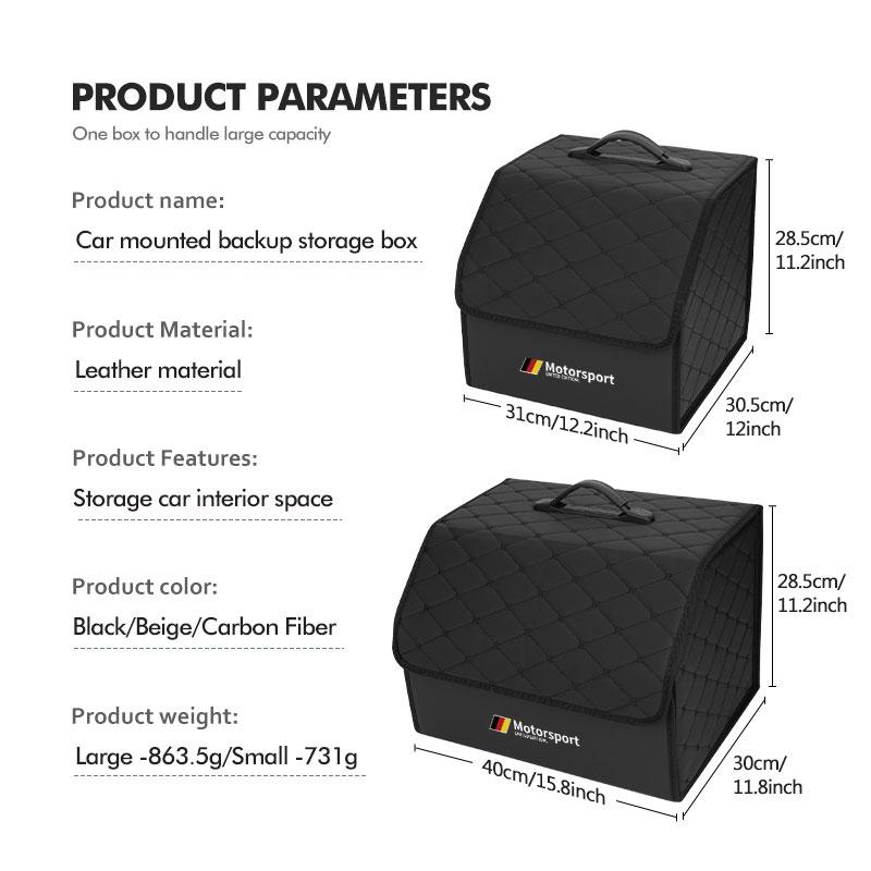 Car Diamond Leather Large Capacity Trunk Storage Box For BMW E84 E87 E90 E91 E92 E93 F10 F20 F30 F40 F15 F25 F26