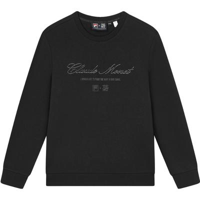 Fila Fleece Crew Neck Pullover Sweatshirt Unisex Sweatshirt Black F11M348203F-BK