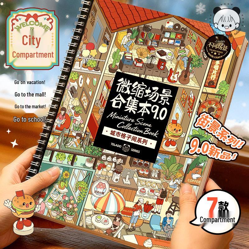 DIY Miniature Scene Book 9: Fun 3D Cartoon Landscapes & Houses Stickers for Girls