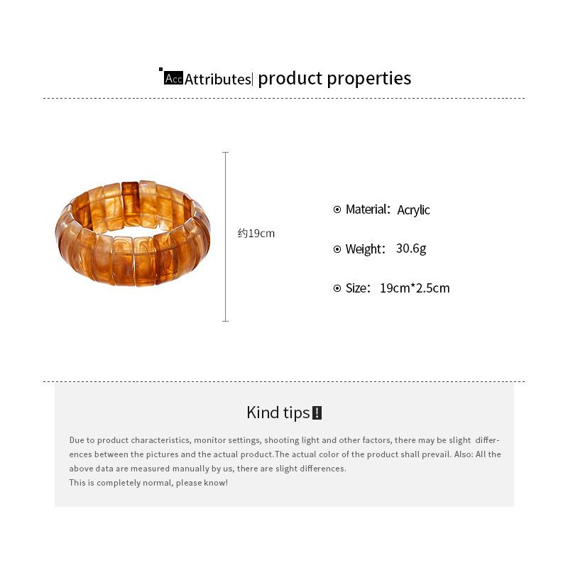 DIEZI Exaggerated Retro Resin Elastic Rope Bangles Fashion Hip Hop Round Geometric Acrylic Bracelet Bangles Women Men Jewelry
