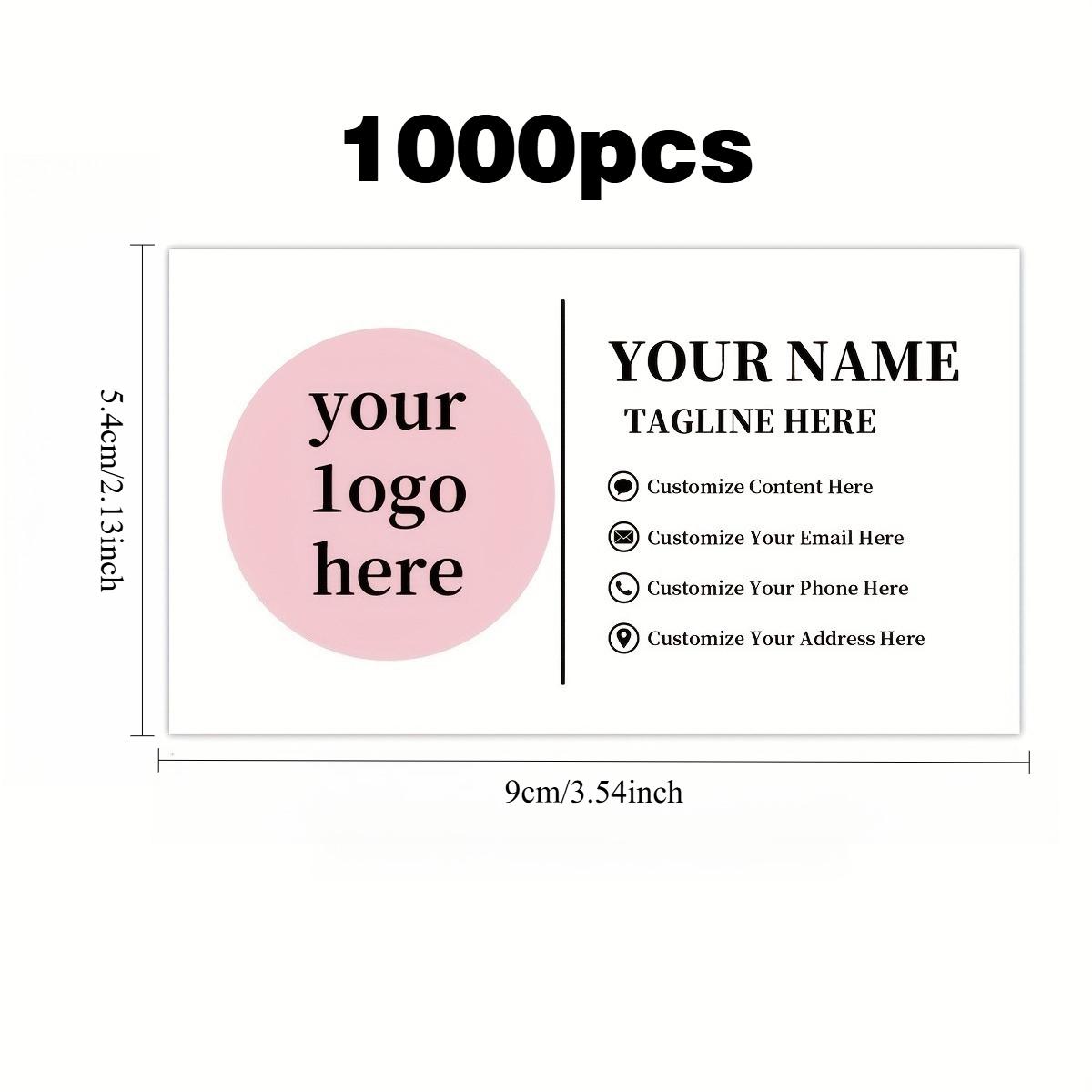 Custom Business Cards 1000pcs - Custom Logo Fresh Decor Pattern, Print for Small Business (as the picture,9x5.4cm&Paper)