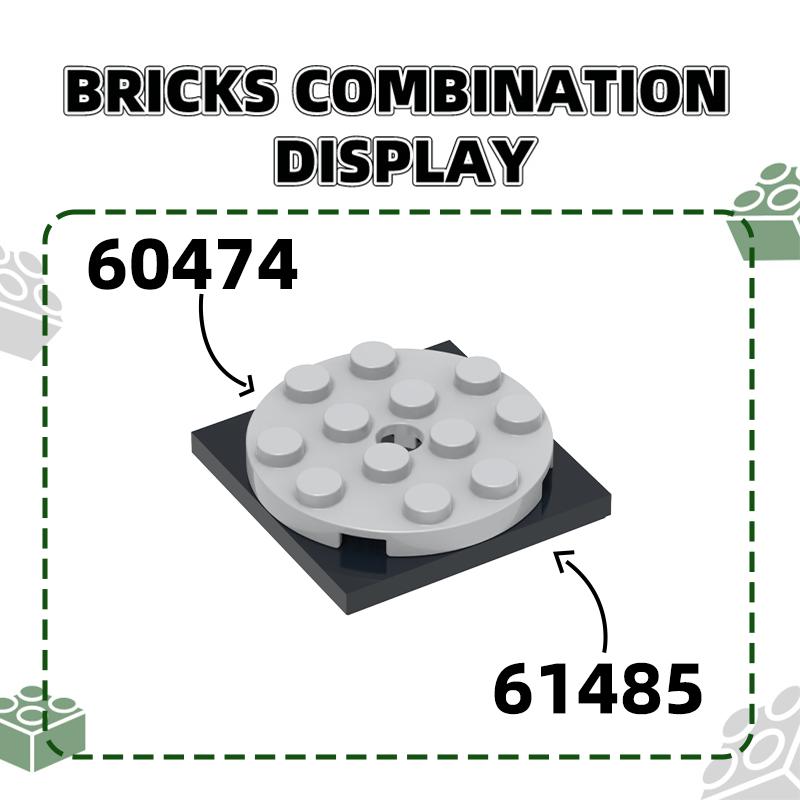 64Pcs/lot 60474 Round 4x4 featuring Pin Hole Construction Bricks Moc Technical Accessories Works With featuring Brick Toy Kids Gift Idea
