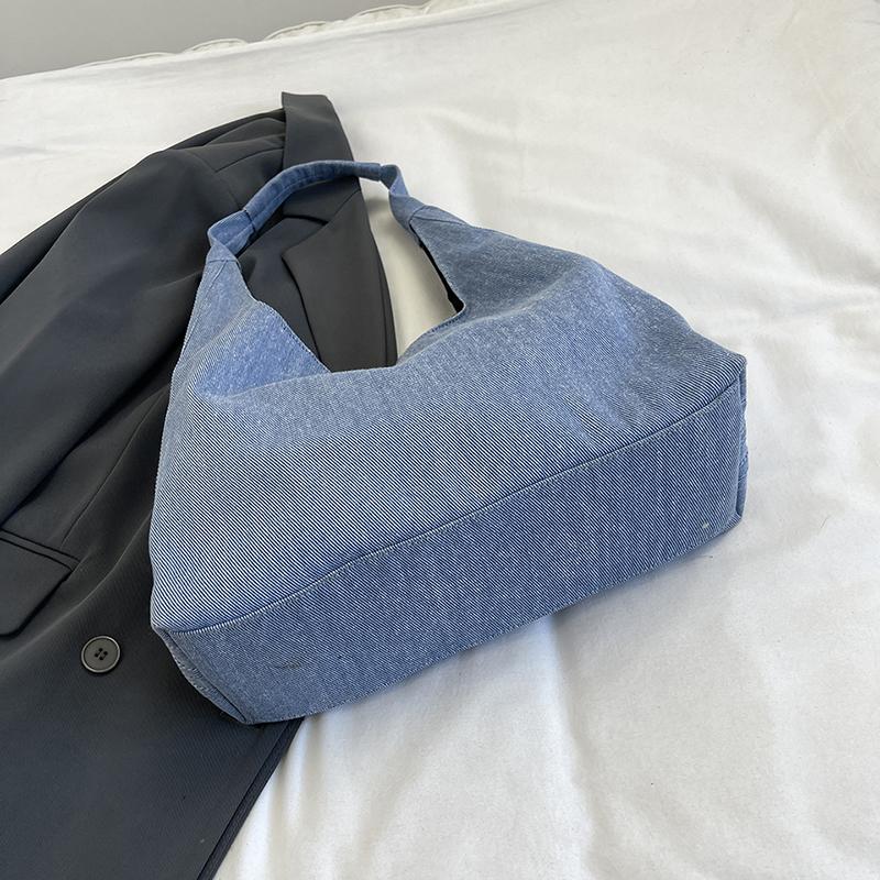 Denim Hobo Bag for Women with Oversized Design and Simple Style