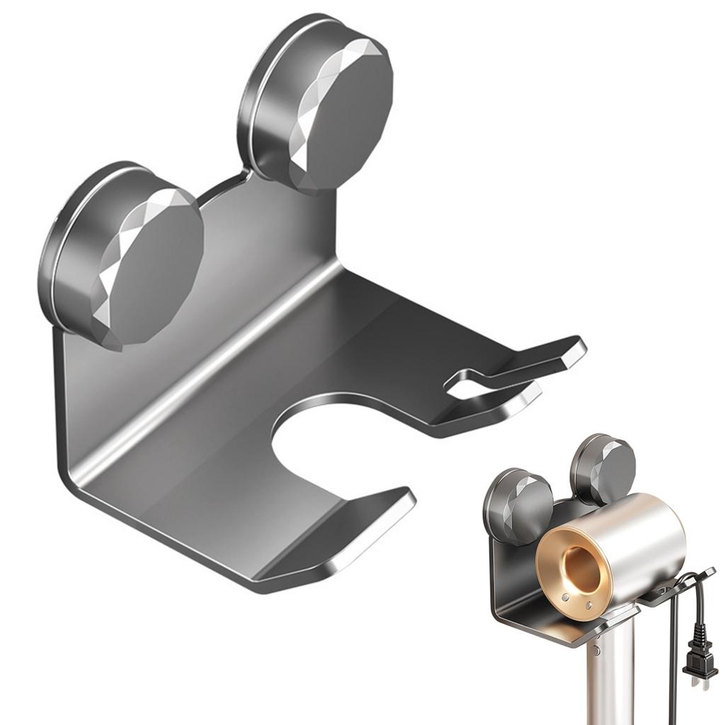 For Bathroom Hair Dryer Holder Wall Mount with Curling Iron Organizer Rack and Cord Hook for Organized Storage