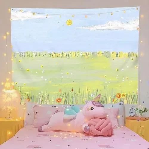 Styl Malarski Olejny Proste Tło Gobelin Dekoracja Ściany Domu Gobelin Sypialnia Salon Gobelin