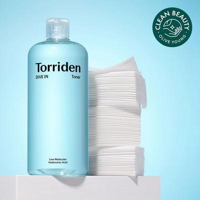 TORRIDEN Dive-in Low Molecular Hyaluronic Acid Toner 500ml Special (+ 60 Cotton Pads Provided)