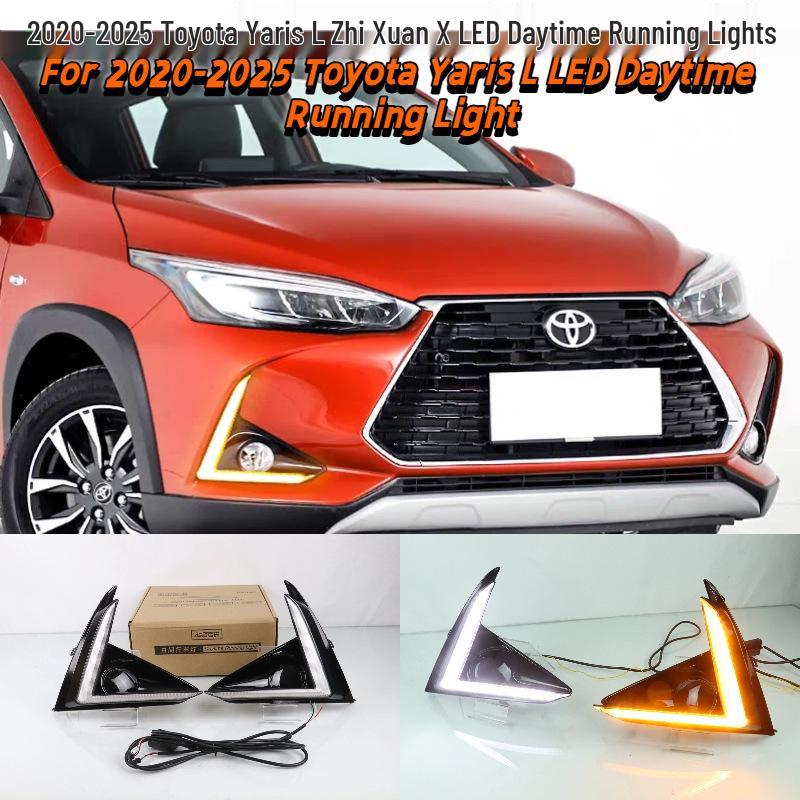 Front Bumper LED Daytime Running Lights for 2020-2025 Toyota Yaris L X Models
