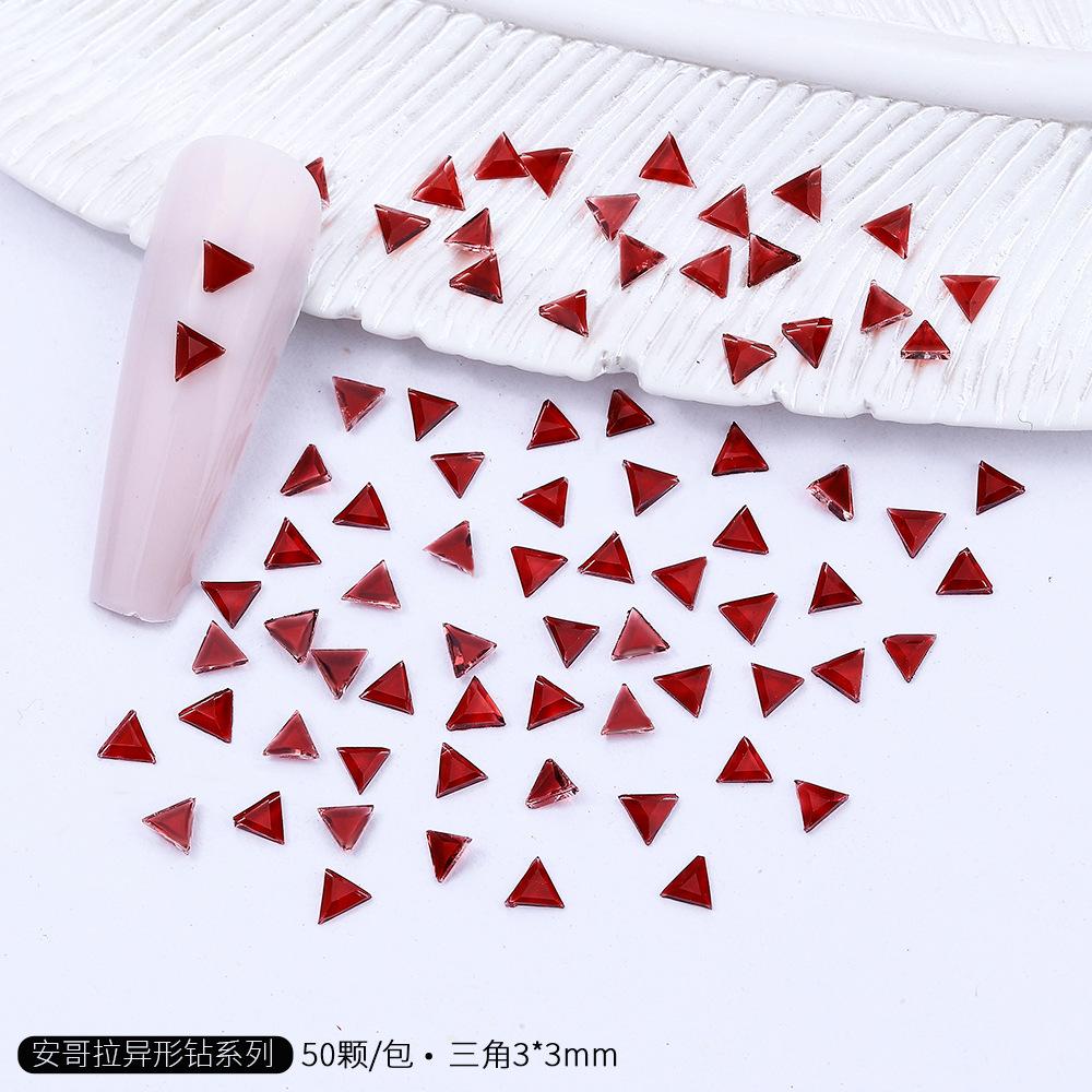 Angora Czerwony Mini Mały Płaskodenne Specjalny Kształt Diament Angora Czerwony Nowy Rok Boże Narodzenie K9 Nail Art Diamentowa Ozdoba