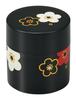Tatsumiya Tea Floral Plum Floral Plum 56490 Caddy, Small, Pattern, Blossom, Black, Small, Pattern, Blossom,