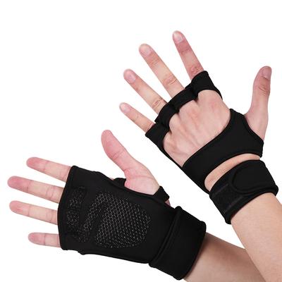 Luvas de levantamento de peso fitness com protetores de pulso de gel de silicone proteção total para a palma da mão luvas de treino de academia equipamento de levantamento de peso