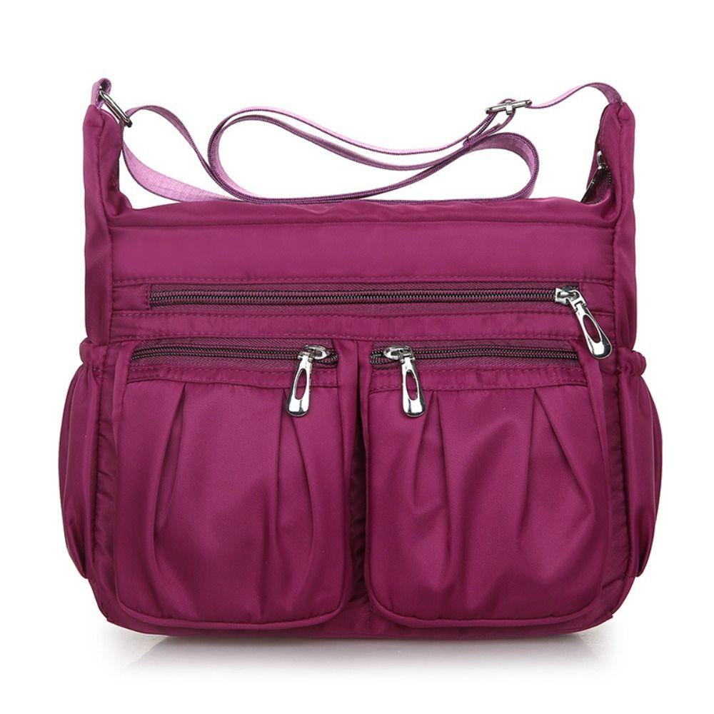 Fashion Oxford Crossbody Bag Large Capacity Multi-pocket Shoulder Bag Messenger Bag Women фиолетовый