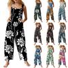Women's Casual Jumpsuit Sleeveless Floral Print Cotton Jumpsuit