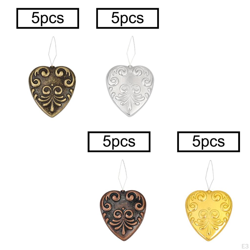5 Pieces Craft Needle Threader Set Sewing Accessories Metal Heart Shape Organizer Holders