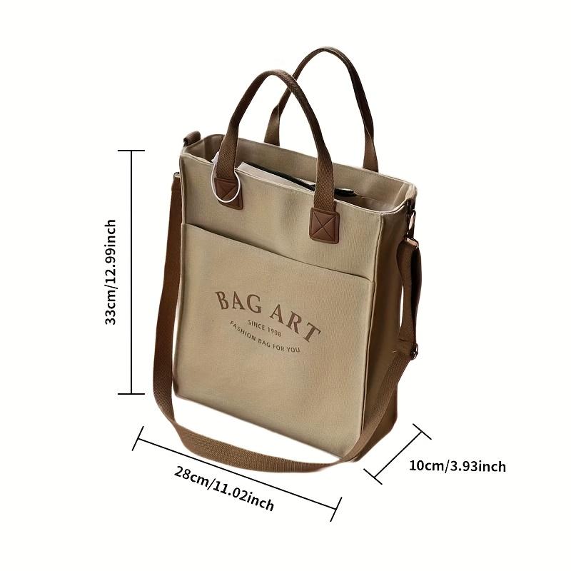 

Stylish Tote Bag Large Durable Stylish Bag, Zipper Closure, Perfect for Commuting or Daily Use, Japanese College Sail Cloth Bags хакі