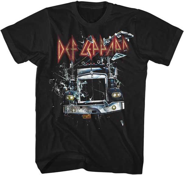 Def Leppard On Through The Glass 18 Wheeler Men T Shirt Rock Band Music Merch XXL