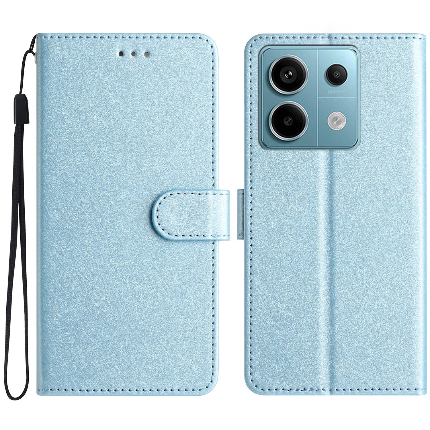 

Для Xiaomi Redmi Note 13 Pro 5G Чехол-кошелек Кожаный Чехол-книжка для телефона Магнитная застежка Blue