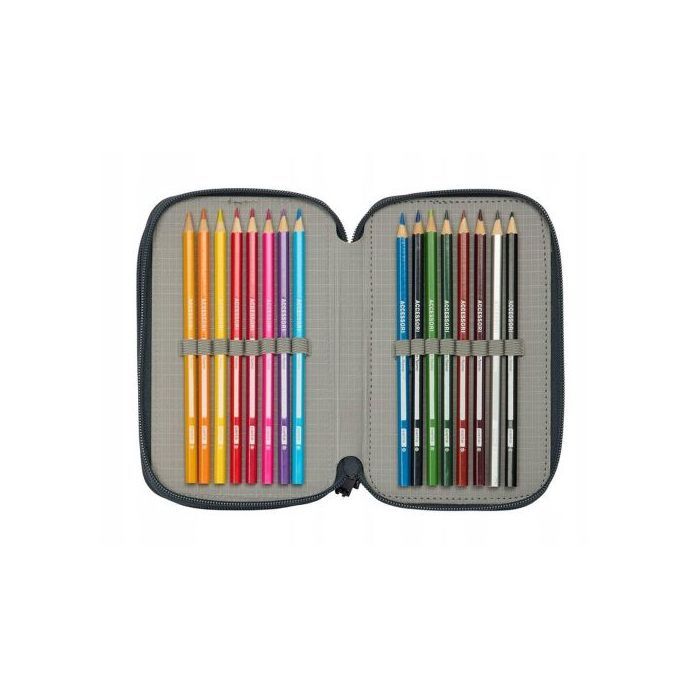 Pencil Case - REAL MADRID - Triple Filled - 37 Pieces - Navy Blue - Synthetic