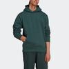 Adidas Originals Series Trefoil Embroidered Solid Pullover Hoodie Long Sleeve Sweatshirt Men Tops Dark Green HK0304