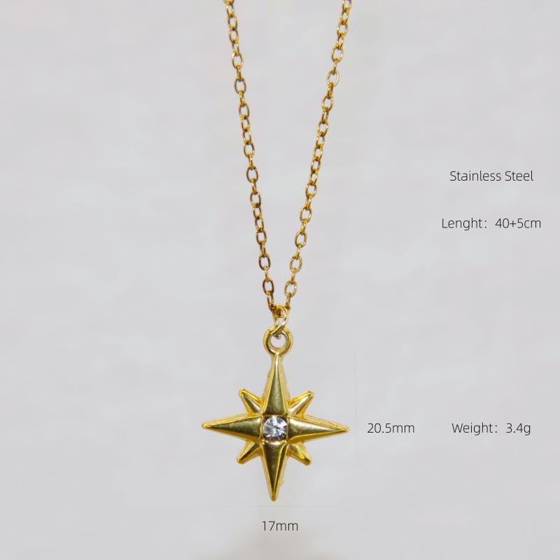 Women's Radiant Eye Pendant Cross Chain Necklace - Versatile Street Style Jewelry in Stainless Steel