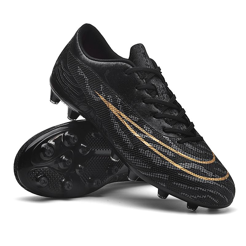 

Soccer Shoes for Men Professional Football Boots for Match Futsal Training Comfortable Non Slip Outdoor Activity Shoes 38 чёрный