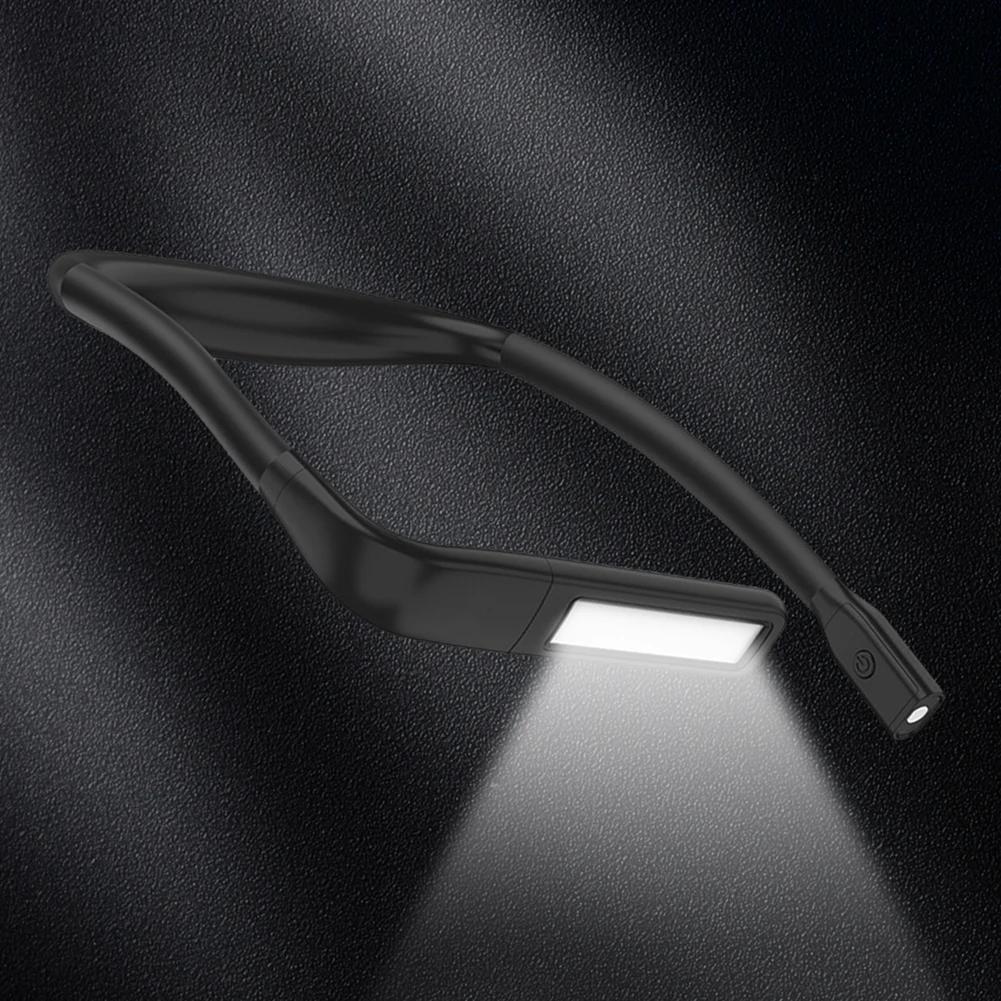 LED Desktop Reading Light USB Charging Hanging Neck Reading Light 3 Light Colors Dimmable for Running Walking Camping Studying