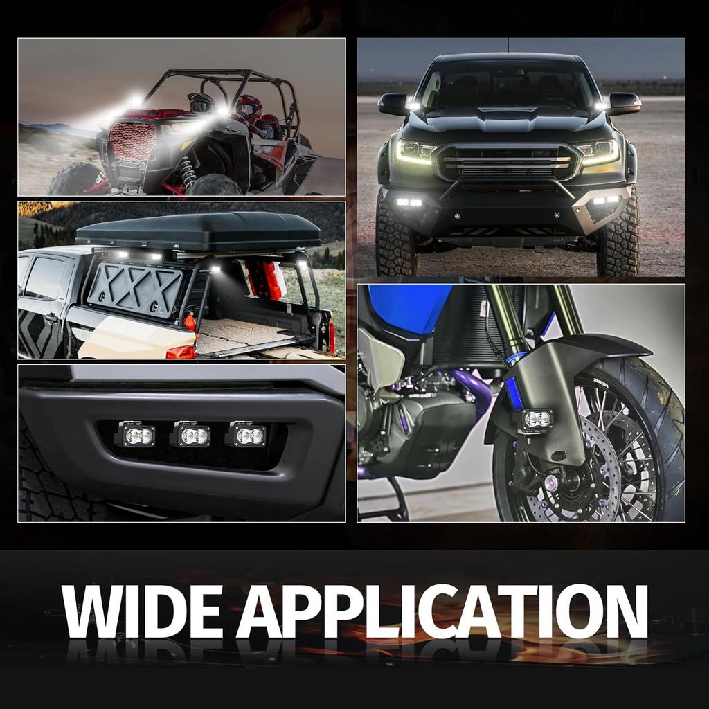 3 Inch Driving Lights 2Pcs 40W LED Pod Light Off Road Spot Light Bar Super Bright Work Flood Light Cube Combo LED Bumper Lights Fog Light For Truck