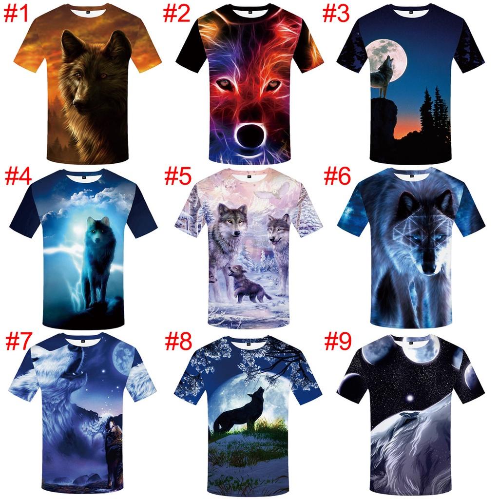 Men's Wolf Mountain 3d Print Summer Casual T-shirt With Stunning Graphic Design