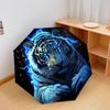1 PC Automatic Folding Umbrella - Electric Tiger Pattern, Portable & Foldable Design with 8 Ribs, Christmas Birthday Gifts