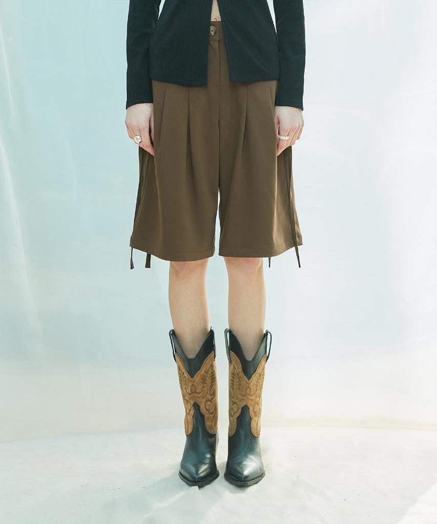 LARTIGENT L9 Ribbon Bermuda Pants(Brown)