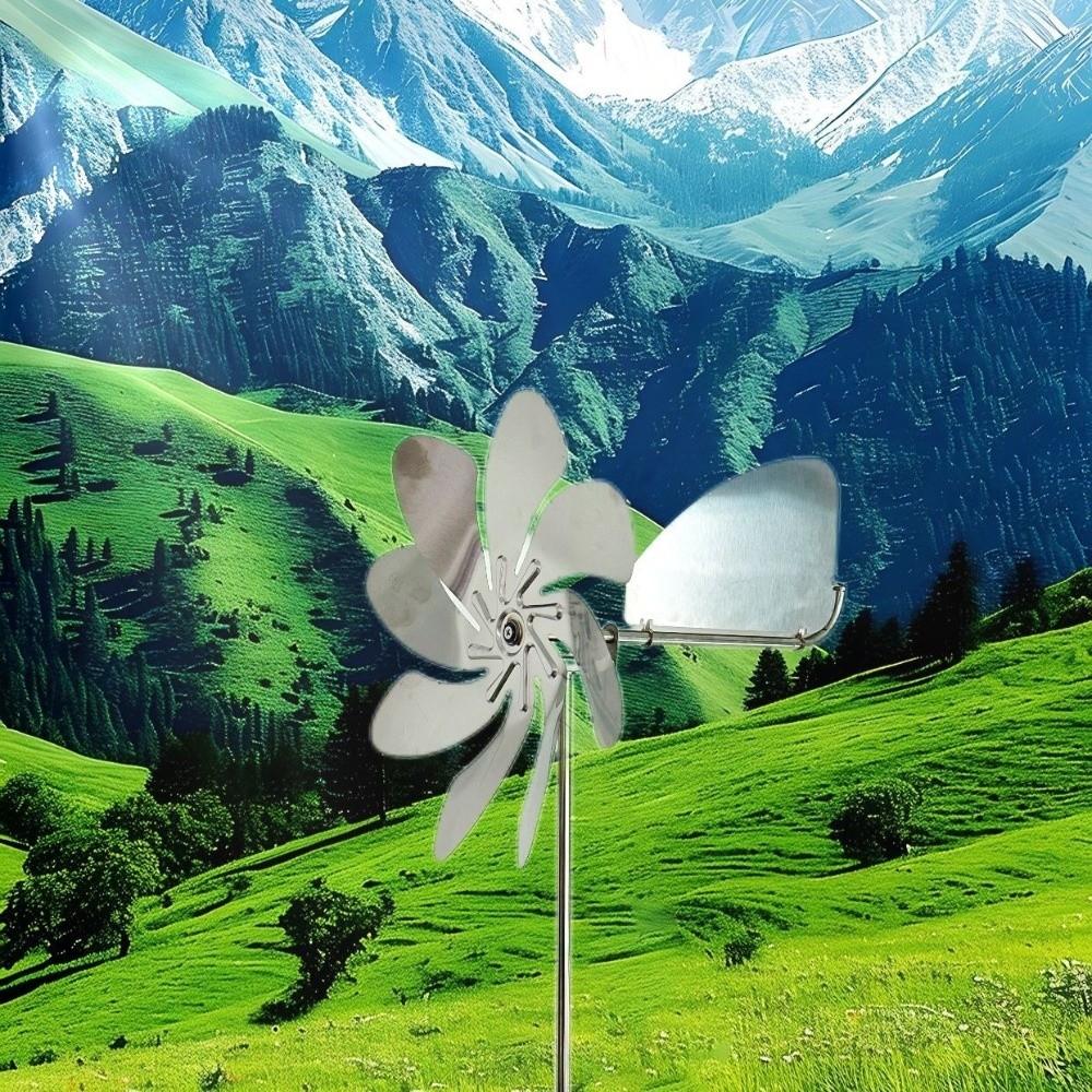 Stainless Steel Metal Windmill Rotating Decorative Stake New Decorative Windmill  Garden