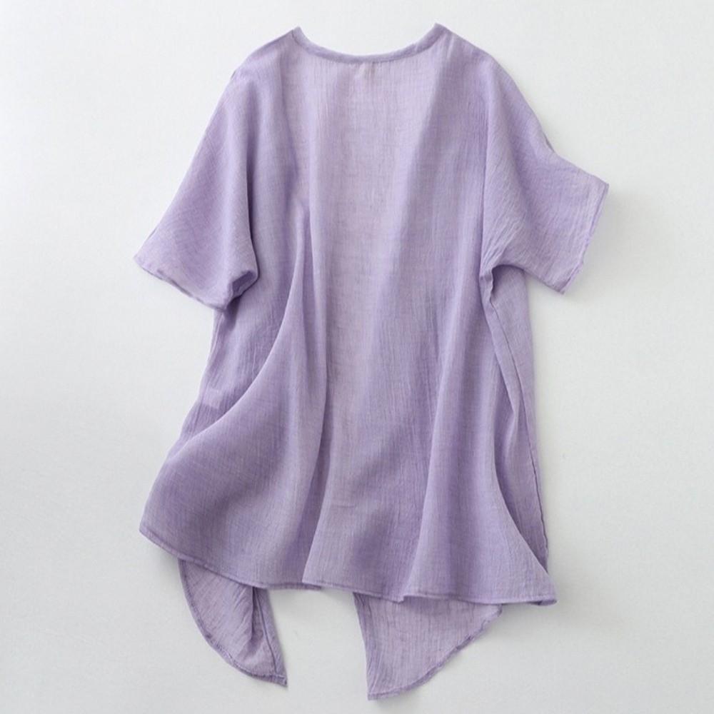 Sunscreen Cover Long Shawl Loose Beach Top Basic Linen Cardigan Summer Wear