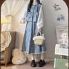 Damen Frühling/Herbst 2026 Blaues Denim-Westen-Rock-Set - Dreiteiliges Design