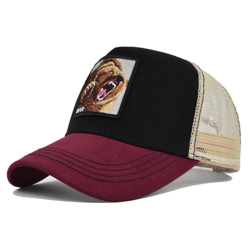 Duck Hat Tongue Bear Embroidered Cotton Baseball Hat Curved Eaves Sun Visor Hat