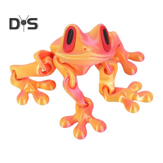 3D Printed Magnetic Frog Articulated Frog with Movable Joints Flexible Animal Stress Relief Toy for Home Office Refrigerators Desk Decoration