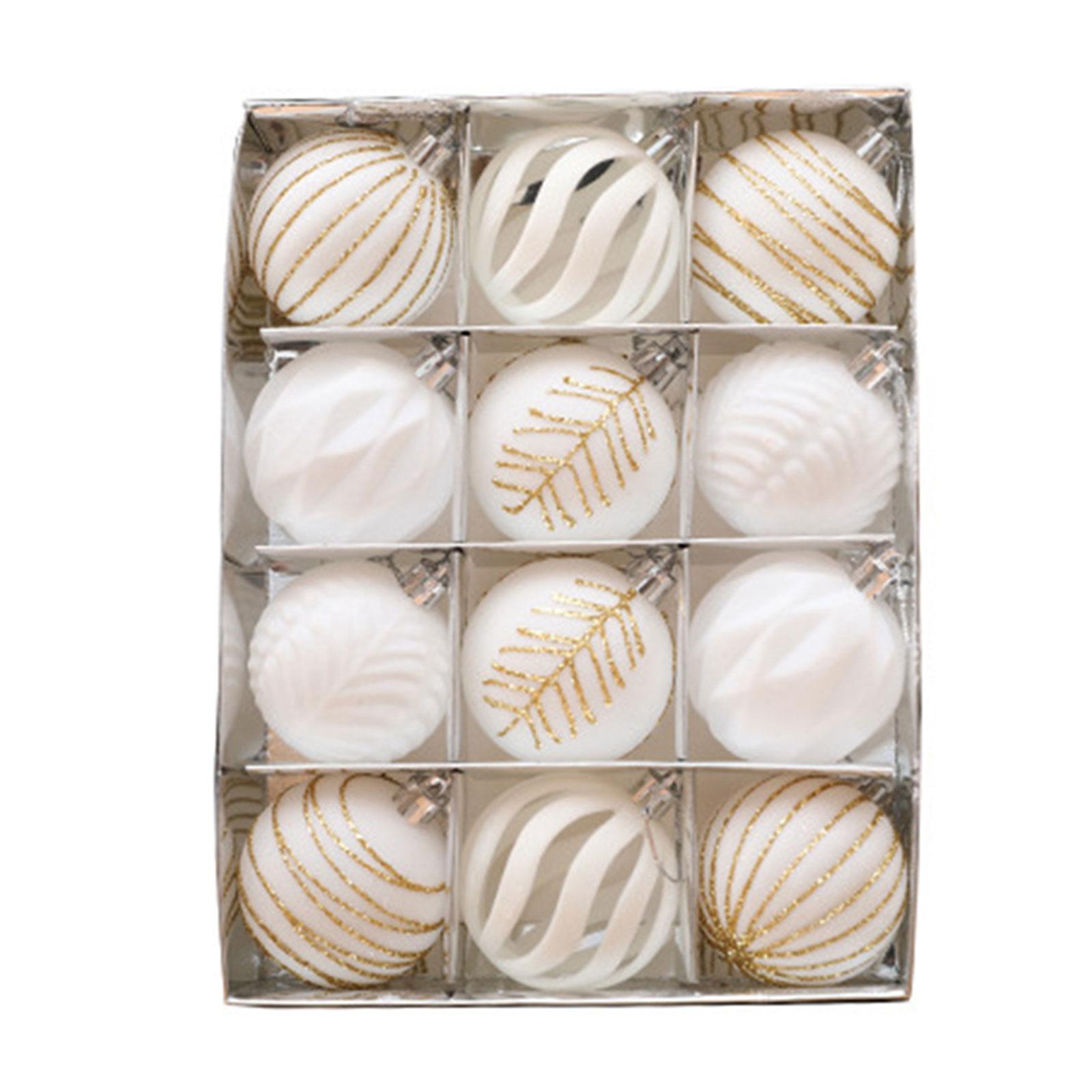 12 шт. праздничных рождественских безделушек, набор бархатных расписных украшений для сезонного украшения елки, праздничного декора B