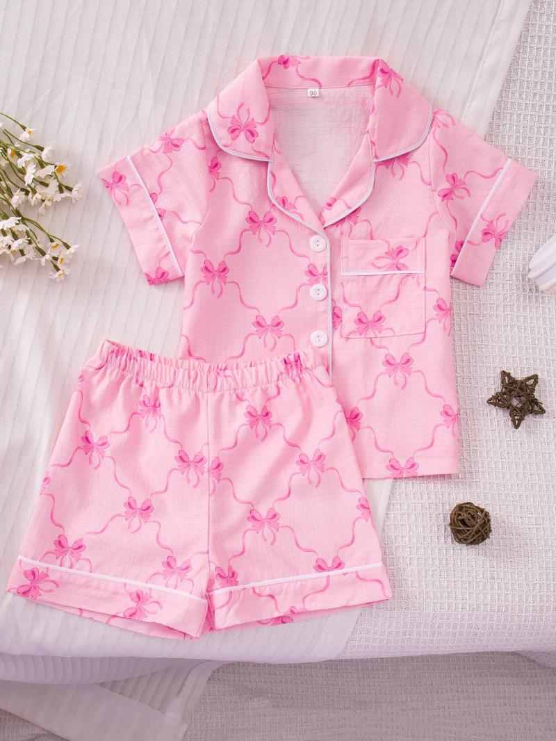 European & American Cartoon Short-Sleeved Pajama Set for Girls 100 cm