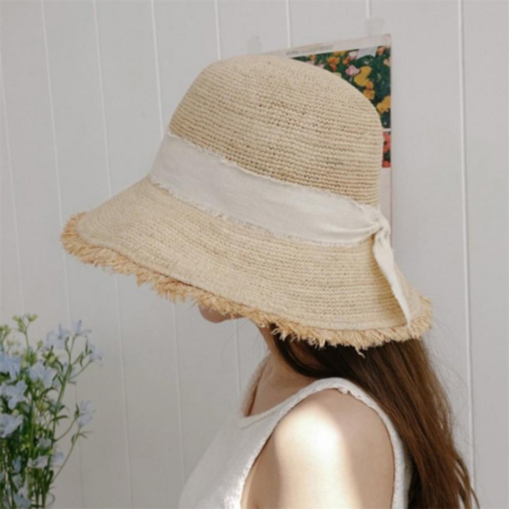 New ArrivalS Open Run Women S taSSel Rafia Hat Ribbon Decoration Bucket Hat