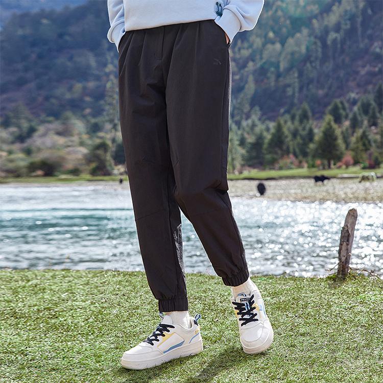 Anta Solid High-Waisted Sports Pants Women bottoms Black 162218504-2